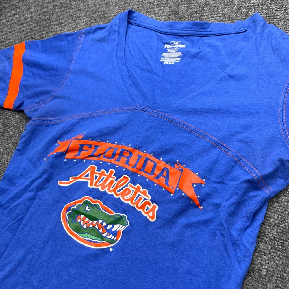 ProEdge Florida Gators NCAA Gameday Rhinestone Blue V-Neck T-Shirt